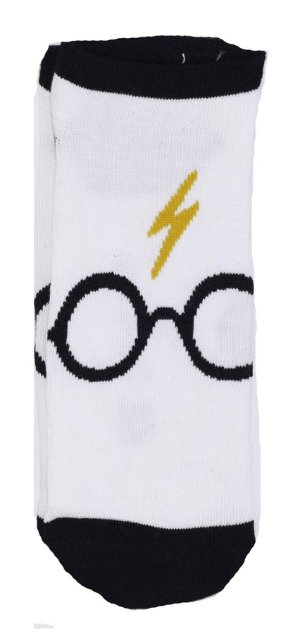 Harry Potter Glasses Deathly Hallows Mischief Managed 5 Pack Ankle Socks Black