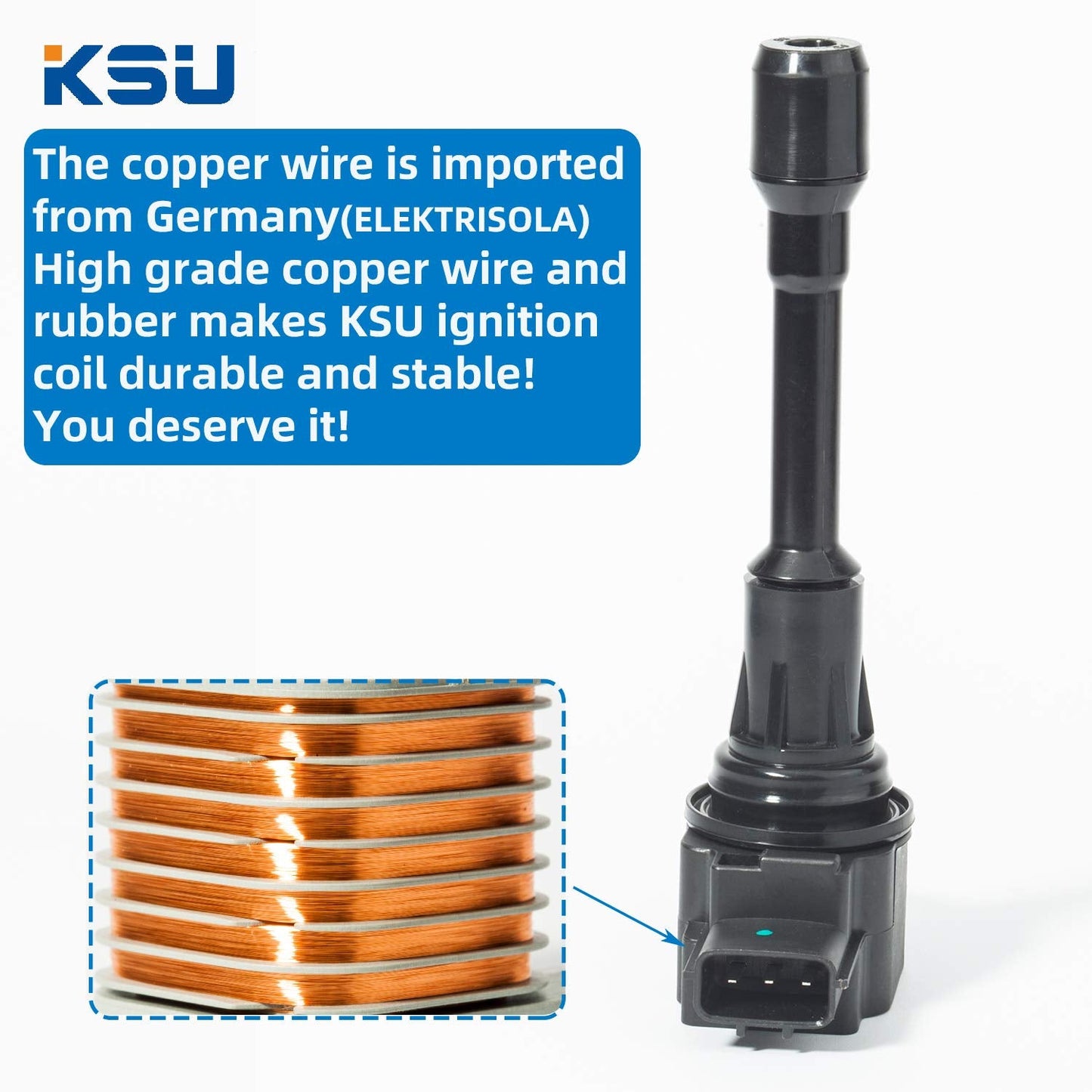 KSU Compatible with Ignition Coil Pack for Nissan Altima Cube Sentra Rogue Urvan Select NV200 NV350 Pathfinder Infiniti FX50 M56 QX60 22448JA00C C1696 UF549 5C1753(4 PCS)