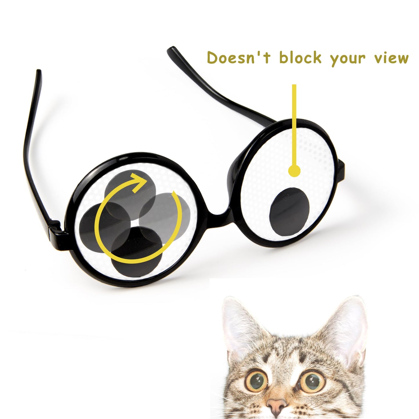 HOHAJIU Googly Eyes Glasses, Funny Glasses Pranks Toy, Novelty Shaking Giant Eye Glasses, Funny Costume Accessories for Dress Up Party, Halloween or Birthday Party Favors, Party Supplies （6PCS）