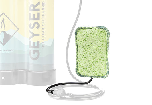 Geyser System Scrub Replacement Sponge for The Portable Shower & Cleaning Kit for Camping & Outdoor Recreation - Green