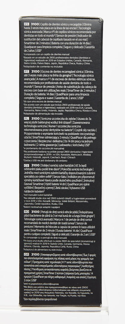 Philips Sonicare 3100 Series Sonic Electric Toothbrush (Dual Pack) with Pressure Sensor and BrushSync replacement reminder (Black and White) (Black and White)