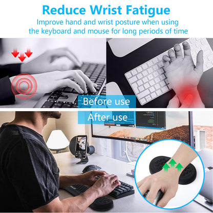 ELZO Wrist Rest for Keyboard and Mouse, Soft Memory Foam Wrist Support, Computer Ergonomic Wrist Support Pad, Non-Slip Wrist Rest for Computer Keyboard, Made Easy Typing & Relieve Wrist Pain(Black)