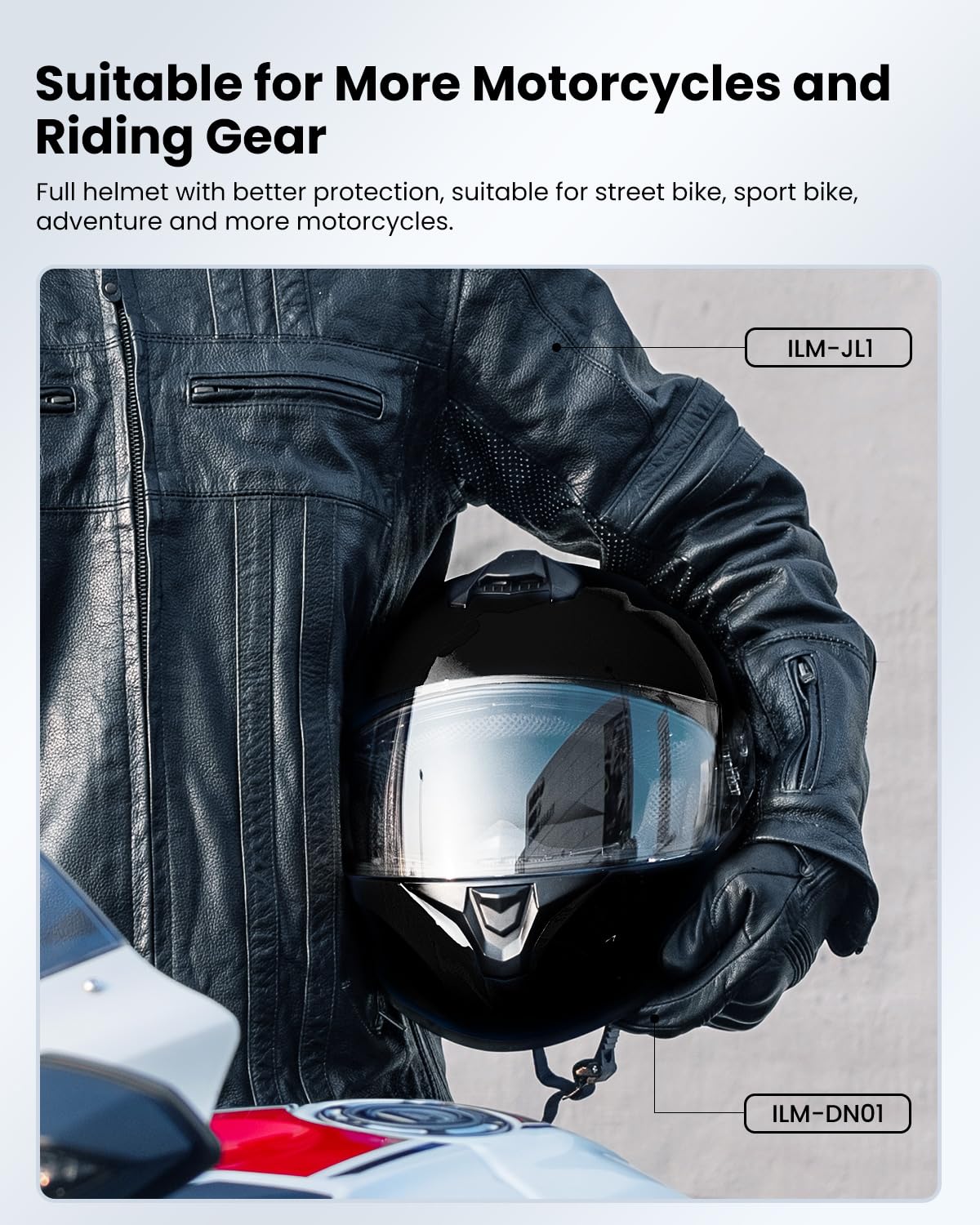 ILM Full Face Motorcycle Street Bike Helmet with Enlarged Air Vents, Free Replacement Visor for Men Women DOT Approved Model ST-06 (Matte Black, Medium)