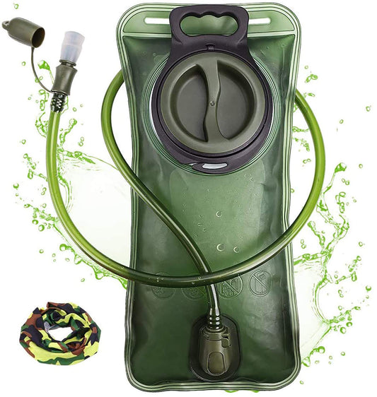 Hydration Bladder, 3L Water Bladder for Hiking Backpack, BPA-Free Leak Proof Water Reservoir Storage Bag, Water Pouch Hydration Pack Replacement for Camping Cycling Running, Military Green