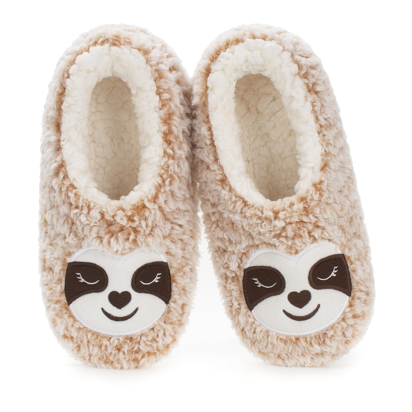 cosyone1997 Cute Slippers for Women Toddler Kids Girls Boys Teens, Fuzzy Bedroom Shoes Indoor, Soft Cozy Fluffy House Sock, Unique Funny Christmas Gifts for Mom Animal Lovers, Tan Sloth Size 7-8
