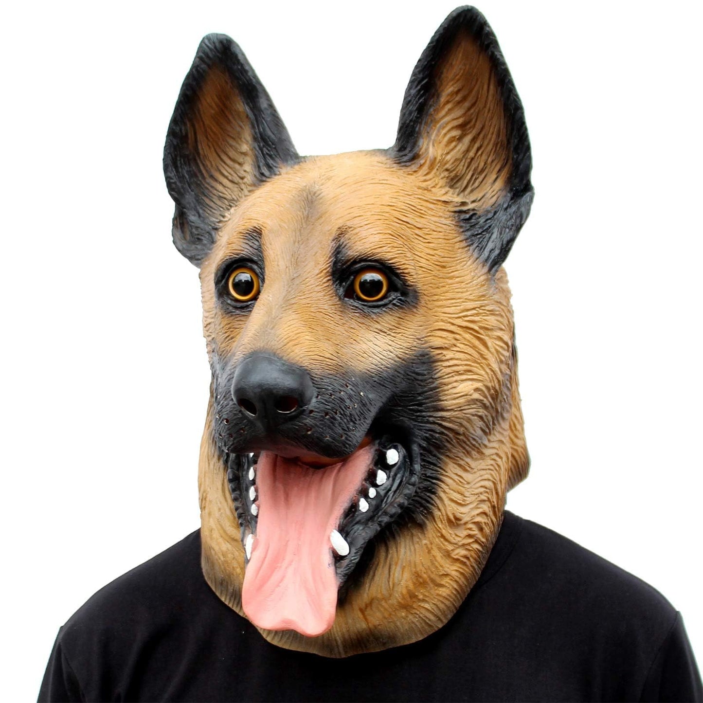 Dog Head Mask Halloween Party Dog Costume Masks Mask Underdog Costume Latex Animal Head Mask (German shepherd)