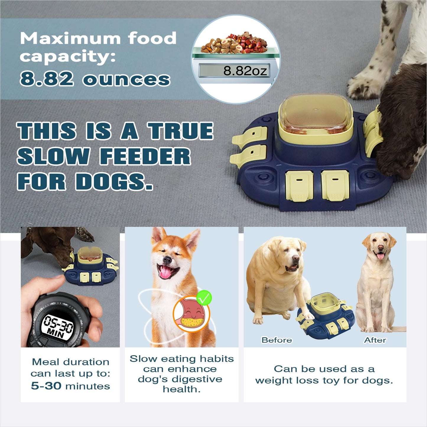 KADTC Dog Puzzle Toys Level 2 in 1 for Small/Medium/Large Dogs Treat Puzzles Slow Feeder with Button Enrichment Cognitive Toy Food Dispensing Puppy Brain Mental Stimulation Mind Interactive Game