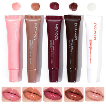 DENESTUP Lip Jam Hydrating Lip Gloss | Glitter Glossy Plumping Lipgloss | High Shine Glass Finish Nude Colors Shiny Jelly Liquid Lipstick for Women and Girls (5 Colors Set)