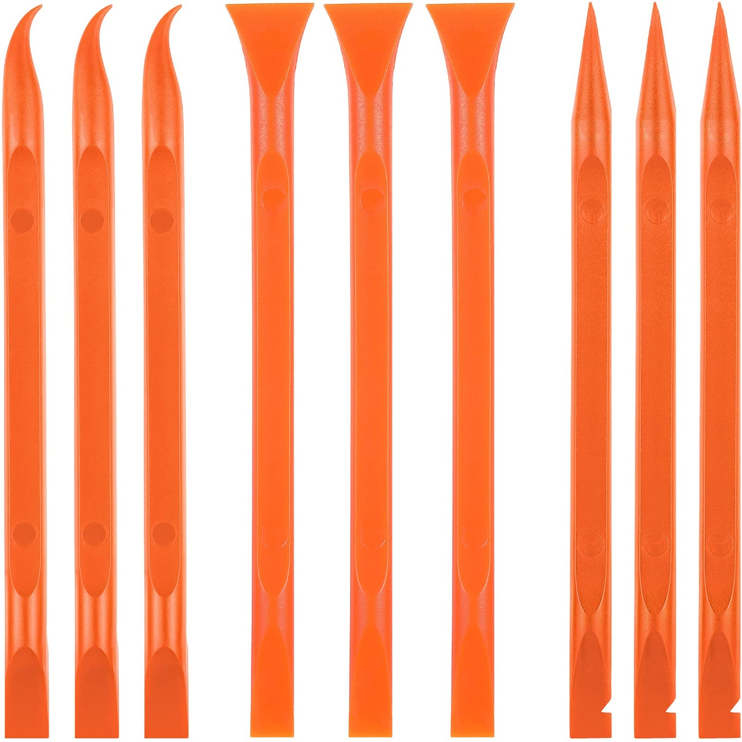 9 Pieces Plastic Scraper Tool Scratch Free Crevice Cleaning Sticker Remover Tool Multipurpose Non Scratch Scrapers for Tight Spaces, Kitchen, Crevices, Auto Detailing, Paint