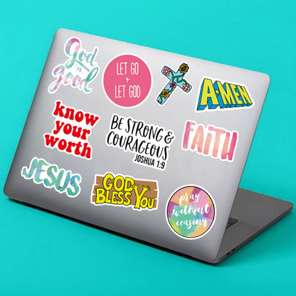 220Pcs Inspirational Christian Stickers, Waterproof Bible Verse Jesus Stickers for Water Bottles Laptop Scrapbook Journaling Planner, Bible Study Vision Board Supplies Christian Easter Gifts for Kids