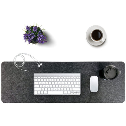 Felt Desk Mat | Computer Mat for Desk(36x12Inches) | Large Felt Mouse Pad and Keyboard Mat | Desk Protector for Office | Dark Gray