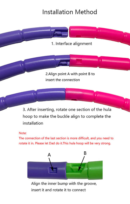 Kids Exercise Hoop Detachable & Size Adjustable Hoola Hoop Professional Hoola Rings for Kids Party Games