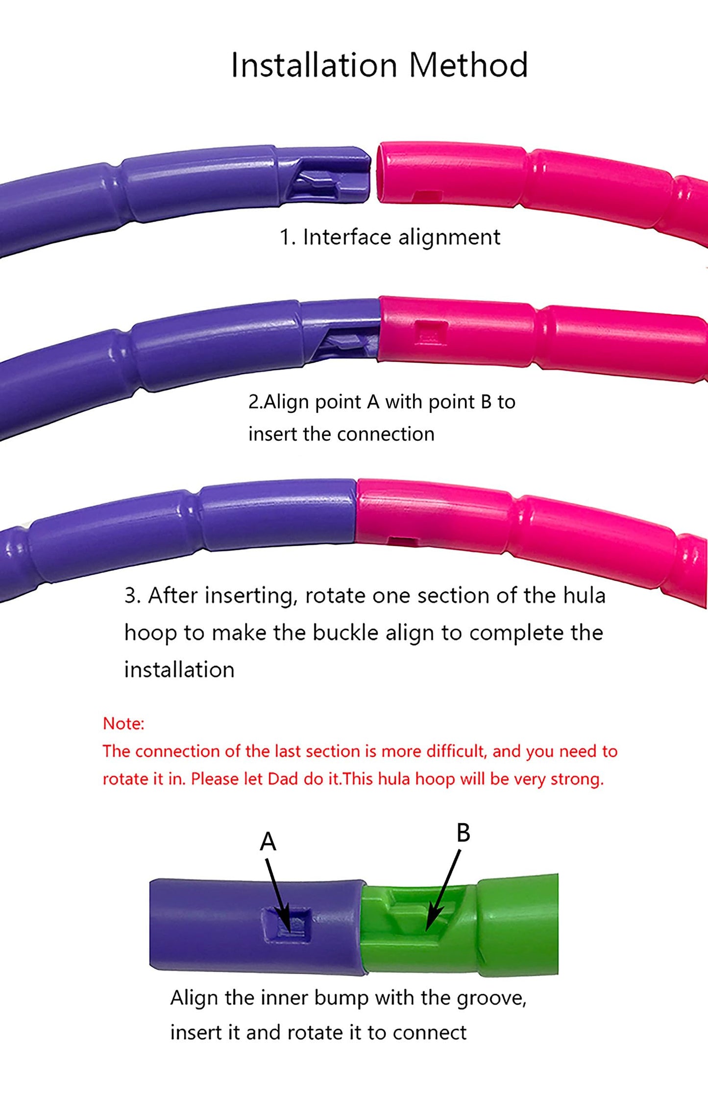 Kids Exercise Hoop Detachable & Size Adjustable Hoola Hoop Professional Hoola Rings for Kids Party Games