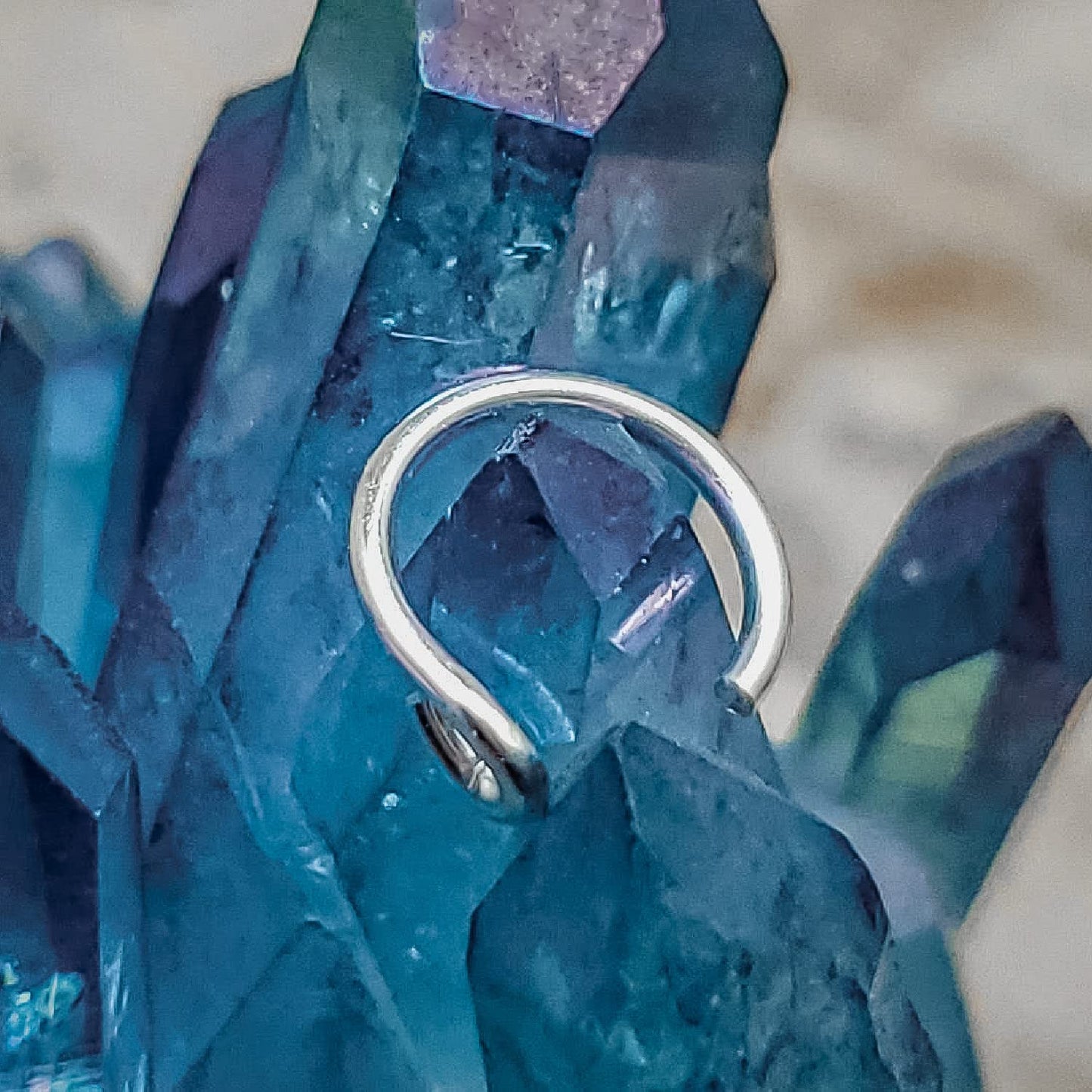 EnCharmed Fake Clip On Nose Ring 20g - Tiny Faux Piercing Hoop - No Piercing Needed (925 Sterling Silver)