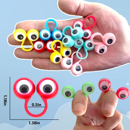 100 PCS Eye Finger Puppets Toys Set, Wiggly Eyeball Finger Puppet Eye On Rings for Kids, Party Favors for Boys Girls