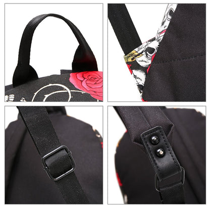 Fvstar Skull Girls Backpack Purse Mini Women Backpack Teens School Satchel Cute Lightweight Purse Casual Outdoor Travel Daypack for Birthday Gifts