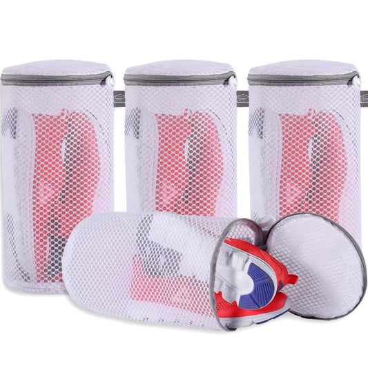 Kimmama Laundry Bags Mesh Wash Bags, Shoe Washing Machine Bag, Net Washer Sack with Zipper, Dryer Pouch for Cleaning and Drying Footwear, Sneaker, Trainers, Plimsolls, Slippers, Gym, Running, Tennis
