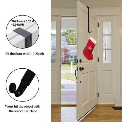 GP Life Wreath Hanger for Front Door, Adjustable from 15 to 25 Inches Hanger, 20 lbs Larger Door Upgrade Christmas Fall Wreaths Decorations Hook (Black)