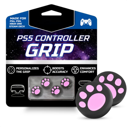 4Pcs Cat Paw Pink Ps5 Thumbstick Grips - Controller Accessories for Ps4, Ps3, Steam Deck, Xbox and Nintendo Switch – Cute Joystick Caps, Anti-Slip Silicone PlayStation 5 Trumb Grip