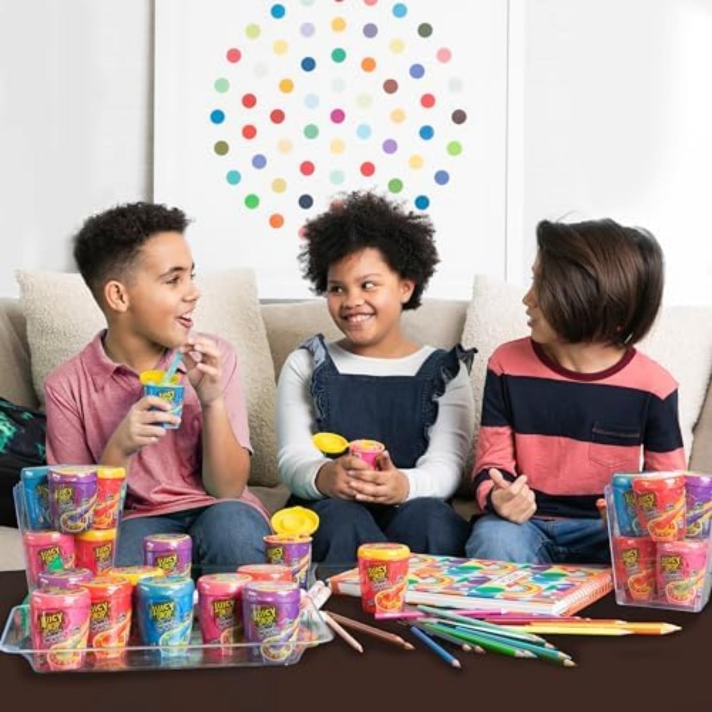 Juicy Drop Gummy Dip 'N Stix Assorted Halloween Candy Variety Pack, Sweet Gummy Sticks W/ Sour Dipping Gel, 8Ct, Sour Candy Pack for Party Favors, Trick or Treat, Halloween Bowls, Kids Gifts