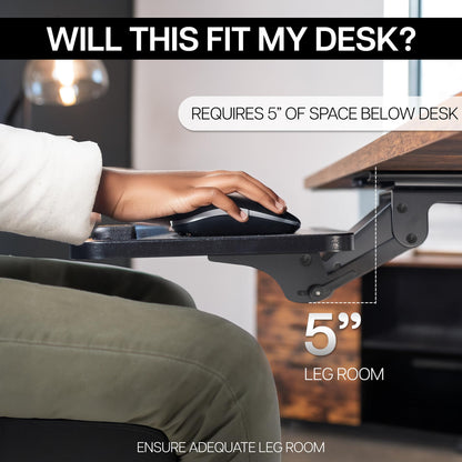 VIVO Adjustable Computer Keyboard & Mouse Platform Tray Ergonomic Under Table Desk Mount Drawer Underdesk Shelf (MOUNT-KB03B)