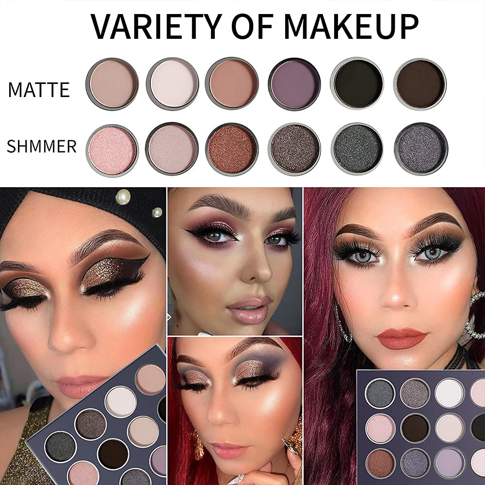 DE'LANCI Smokey Grey Eyeshadow Palette, Black Gray Smoky Eye Shadow Pallet Goth Halloween Makeup, Matte Shimmer Neutral Silver Eyeshadow Pallets, Long Lasting Natural Nude Makeup Palette, Cruelty Free