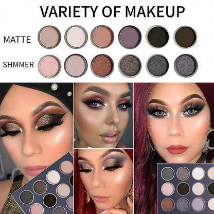 DE'LANCI Smokey Grey Eyeshadow Palette, Black Gray Smoky Eye Shadow Pallet Goth Halloween Makeup, Matte Shimmer Neutral Silver Eyeshadow Pallets, Long Lasting Natural Nude Makeup Palette, Cruelty Free