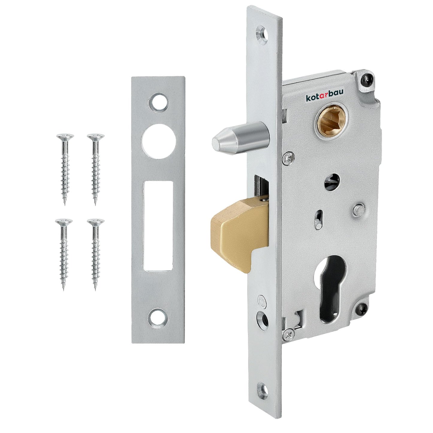 KOTARBAU® Hook Lock Sliding Gates 72/30 Mortise Lock Guide Pin Sliding Door Lock Hook Latch Lock Corrosion Resistant Strike Plate Entrance Gate