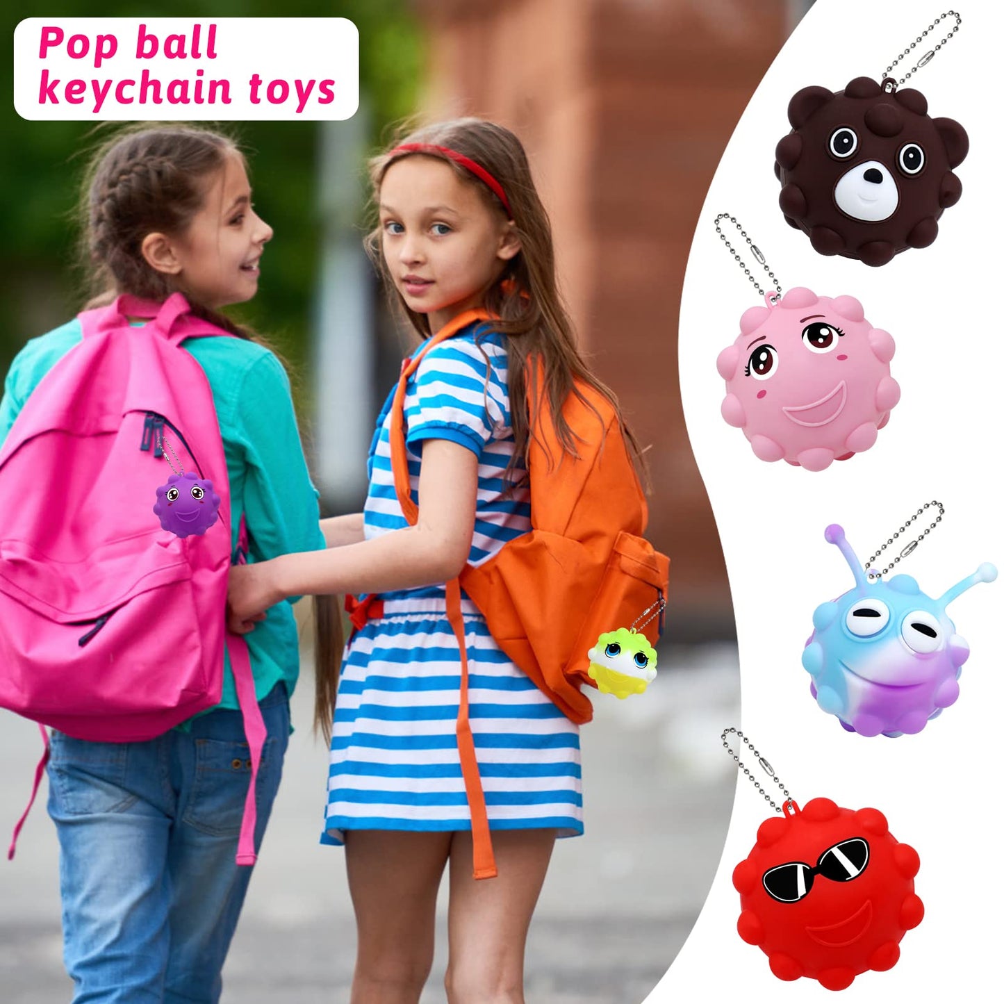 30 Pack Animal Pop Balls Party Favors for Kids,3D Pop Balls Fidget Toys,Birthday Gifts for Boys & Girls,Goodie Bag Stuffers,Pinata Stuffers Filler,Carnival Prizes,Treasure Box Toys,Kids Prizes