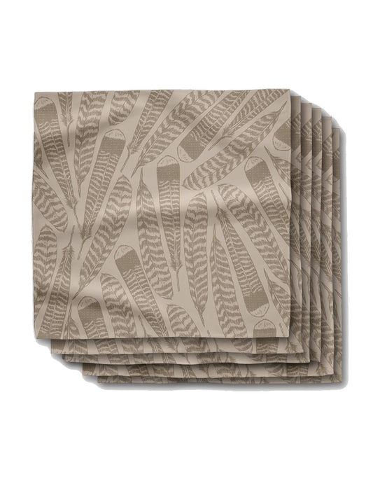 GEOMETRY Cloth Dinner Napkins - Quick-Dry, Ultra-Absorbent, Reusable Cloth Napkins for Dining & Entertaining - Turkey Feathers, 19" x 19" - 6-Pieces