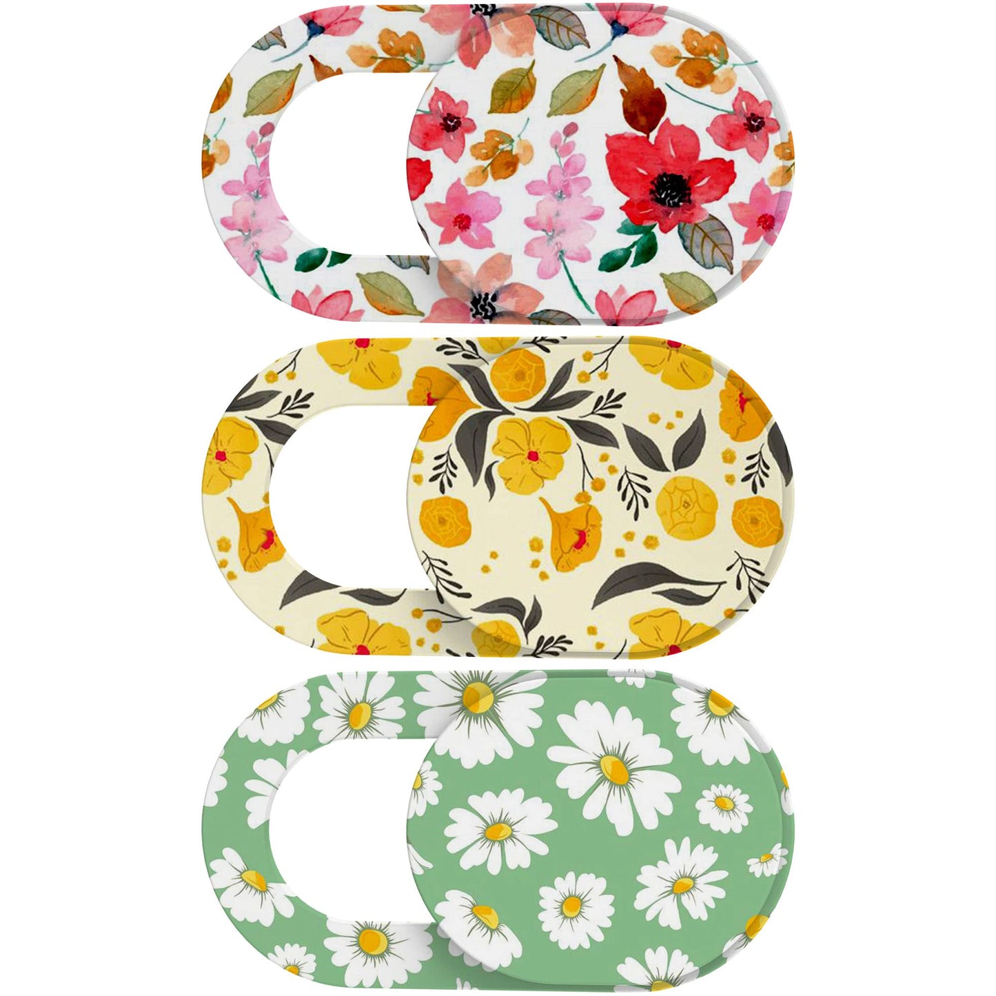Laptop Camera Cover Slide Cute, Ultra Thin Webcam Cover for iPhone iPad MacBook Pro Computer iMac Cell Phone PC Accessories, Camera Blocker Slider, Great for Privacy - Flowers (3*Flowes)