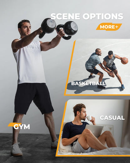 2 Pack Mens Gym Basketball Shorts - Athletic Black Workout Quick Dry Shorts with Pockets for Casual Running