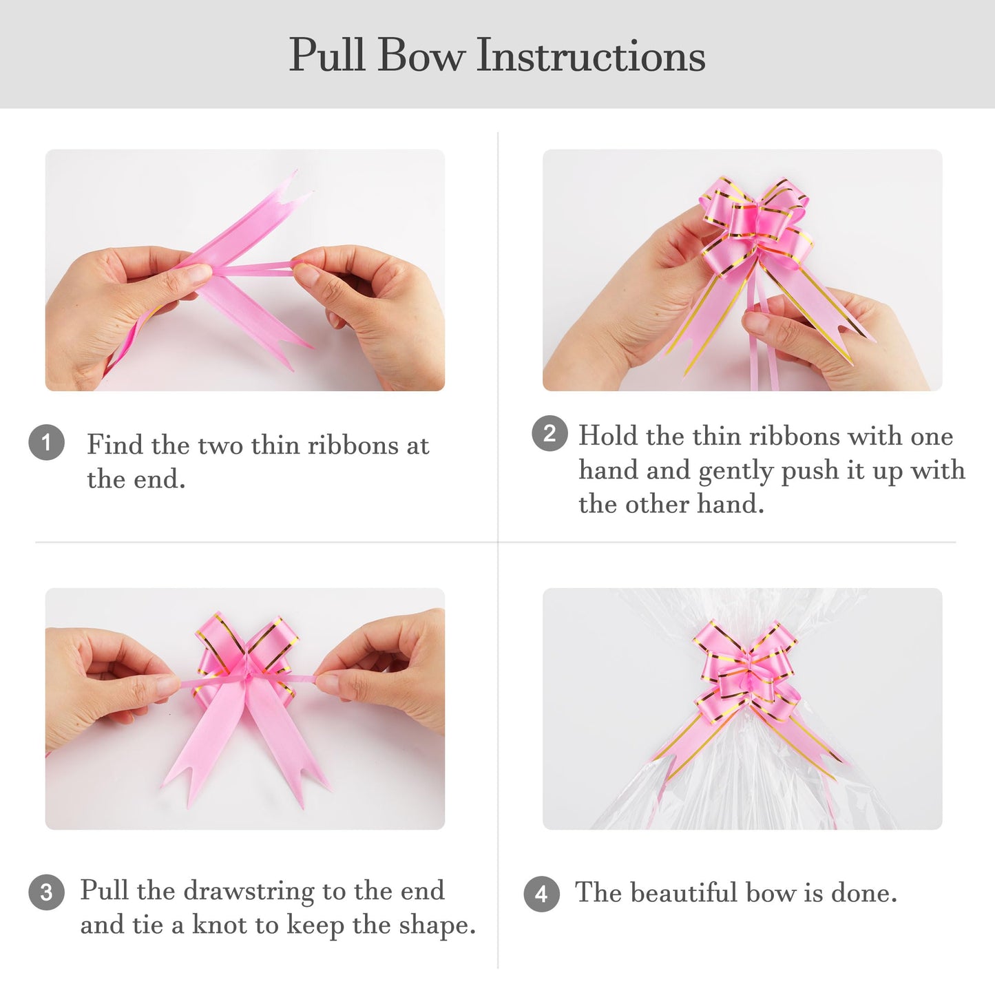 COMSE Small Woven Basket with Gift Bags and Ribbons, Gift Basket Empty, Cotton Rope Storage Organizer, Baby Toy Box with Handles, 12" x 8" x 5", Light pink