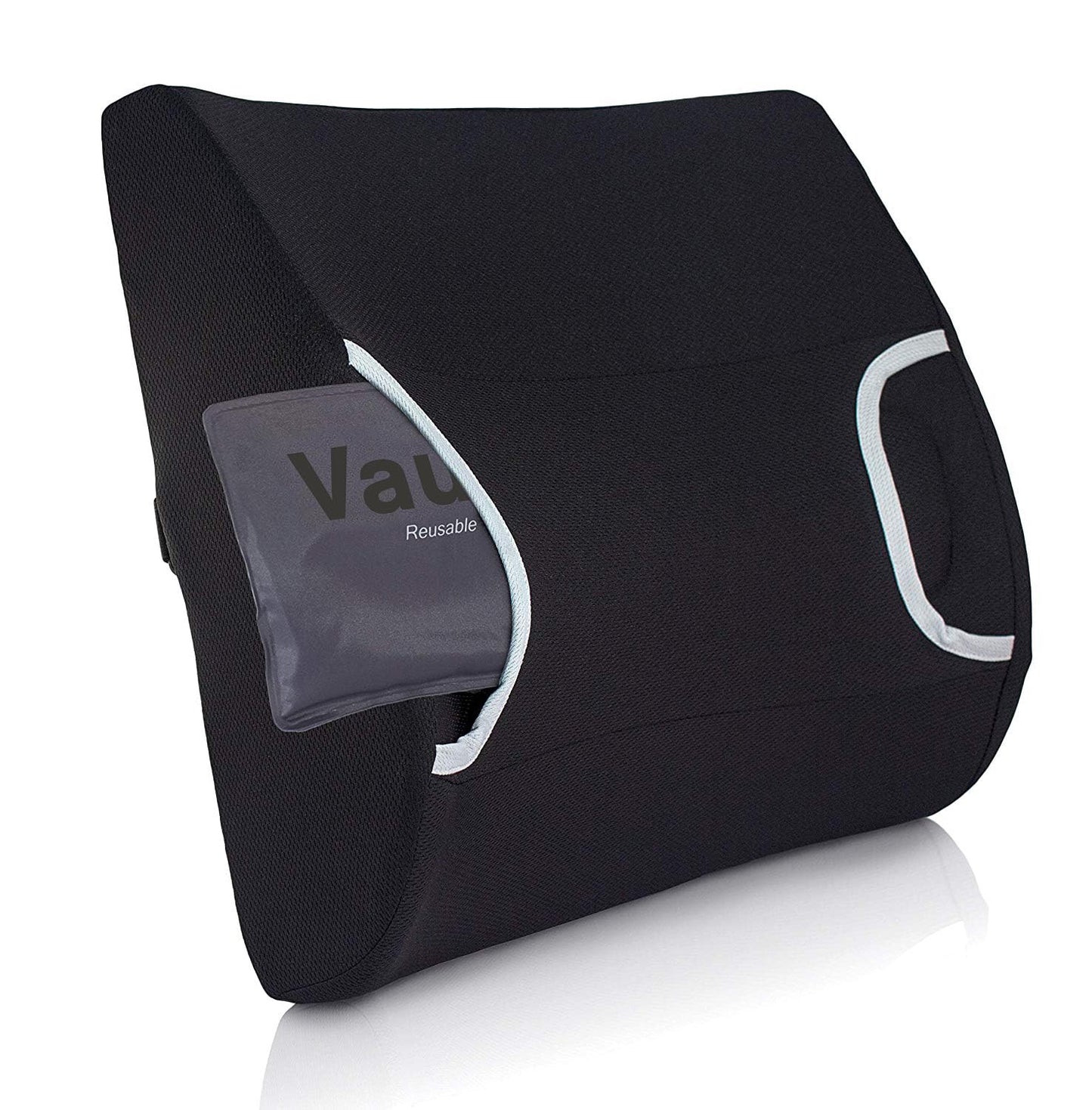 FSA/HSA Eligible, Vaunn Medical Lumbar Support Pillow with Firm Insert & Heated/Cooling Gel Pad