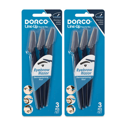 DORCO Line-Up Razor for Men - Ultimate Grooming Tool for Mustache & Beard (2 Pack)