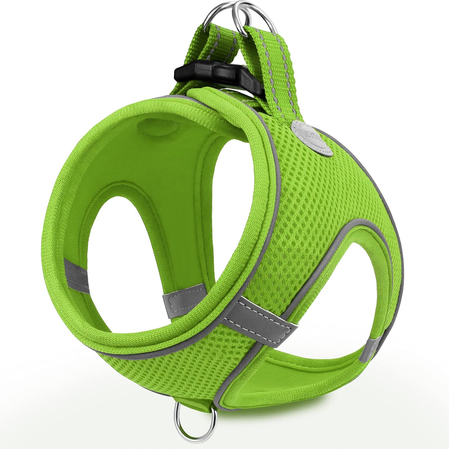 Joytale Small Dog Harness, Breathable Mesh Step-in Vest, Reflective Soft Padded Harnesses Small Sized Dog for Walking, Green, S