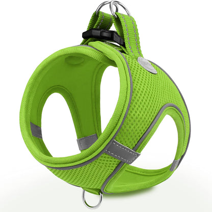 Joytale Small Dog Harness, Breathable Mesh Step-in Vest, Reflective Soft Padded Harnesses Small Sized Dog for Walking, Green, S