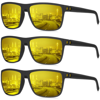 KALIYADI Night Vision Glasses for Men, Lightweight Night Driving Glasses for Driving (Night Vision/NightVision/NightVision)