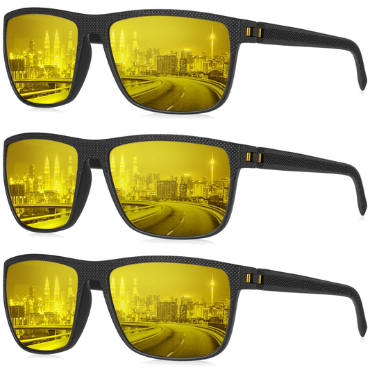 KALIYADI Night Vision Glasses for Men, Lightweight Night Driving Glasses for Driving (Night Vision/NightVision/NightVision)