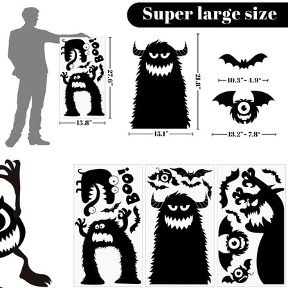 Large Halloween Window Clings Decorations Halloween Window Silhouette Decorations Scary Monster Silhouette Giant Halloween Stickers