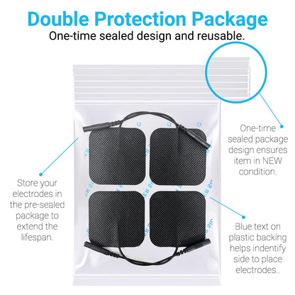 iReliev Electrode Value Pack TENS & EMS Pads (40) 2" X 2" Re-Usable, Premium Super Tack Gel