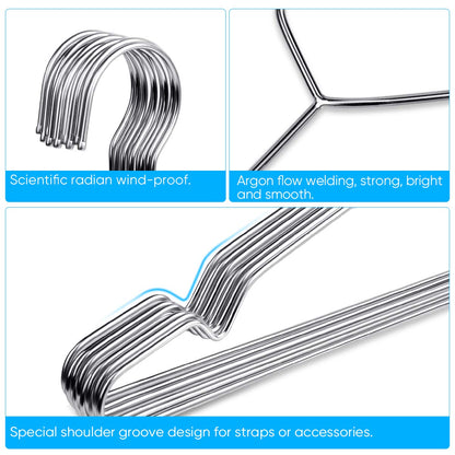 Fayleeko Wire Coat Hangers 40 Pack Strong Heavy Duty Stainless Steel Metal Ultra Thin Space Saving Clothes Hangers 16.5 Inch