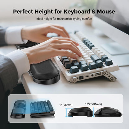 AboveTEK Keyboard Wrist Rest – Adjustable Angle & 25-Inch Length, Foldable Ergonomic Memory Foam Support for Computer, Laptop & Gaming – Non-Slip, Relieves Forearm & Elbow Pain for Typing & Mouse Use
