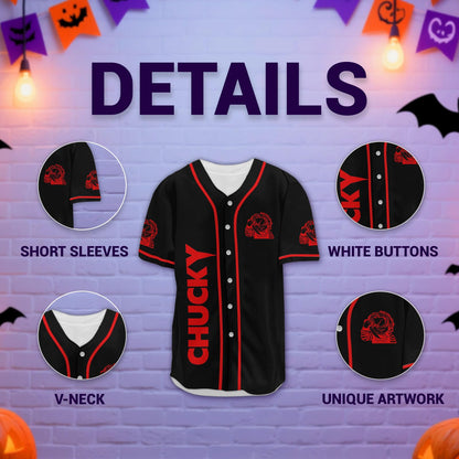 fat mummy Horror Doll Baseball Jerseys Shirt, Wanna Play Jersey Shirts for Men Women (L)