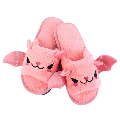 Halloween Bat Animal Slippers Soft Plush Cozy Open Toe Women Indoor or Outdoor Fuzzy Slippers Halloween Gifts For Girls Women Girlfriend