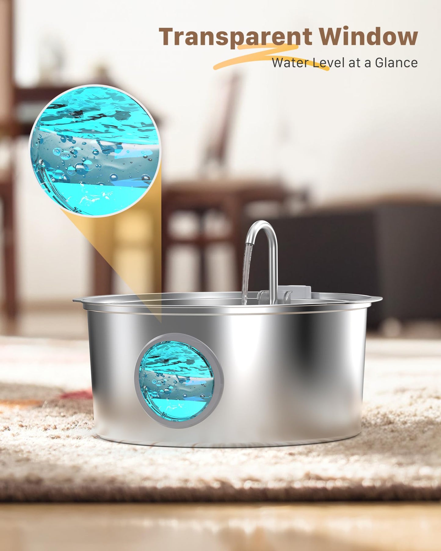 Dog Water Fountain for Large Dogs: 7L/236oz/1.8G Dog Fountain Stainless Steel - Big Cat Drinking Fountain Indoor - Super Quiet Water Fountain for Dogs Inside - for Large Dog Cats & Multi-Pet Home