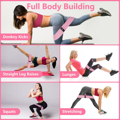 CFX Resistance Bands Set, Exercise Bands with Non-Slip Design for HIPS & Glutes, 3 Levels Workout Bands for Women and Men, Booty Bands for Home Fitness, Yoga, Pilates