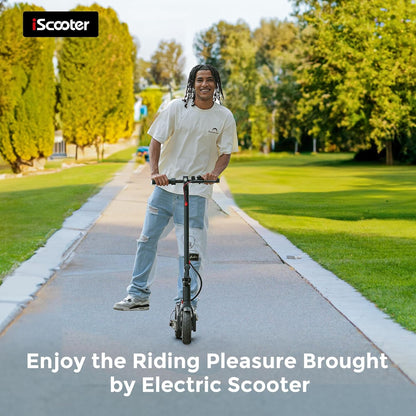 iScooter Electric Scooter, 12 Miles Long Range, 18 Mph Top Speed, Commuting Electric Scooter with Cuise Control, Double Braking Systems Escooter for Adults and Teens - i8