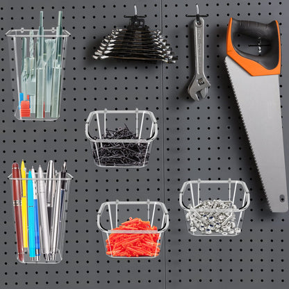 Daanxw 248PCS Pegboard Accessories Organizer Kit,1/8 and 1/4 inch Pegboard Hooks Assortment, Pegboard Bins, Metal Hooks for Hanging Storage (Transparent)