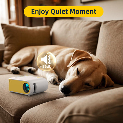 KSAN Mini Projector, Projector with WiFi and Bluetooth, Portable Movie Projector for Outdoor use, Built-in Speaker, 1080P Support Small Bedroom Video Projectors Compatible with Phone /TV Stick /PC